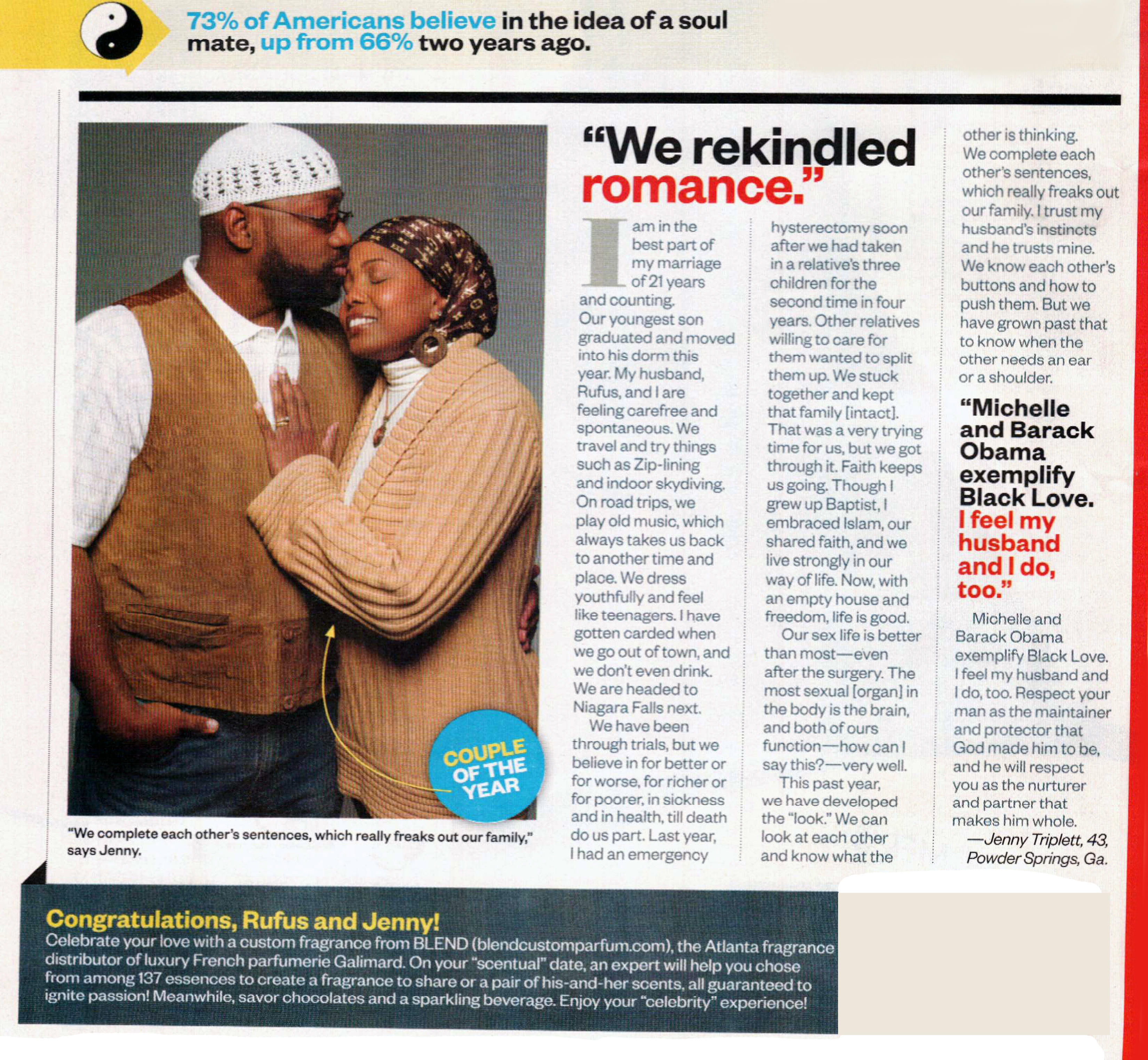 Rufus & Jenny Triplett in Ebony Magazine
