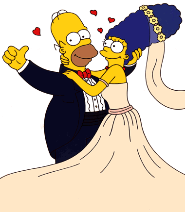 Marge and Homer Simpson on surviving Marriage Tips